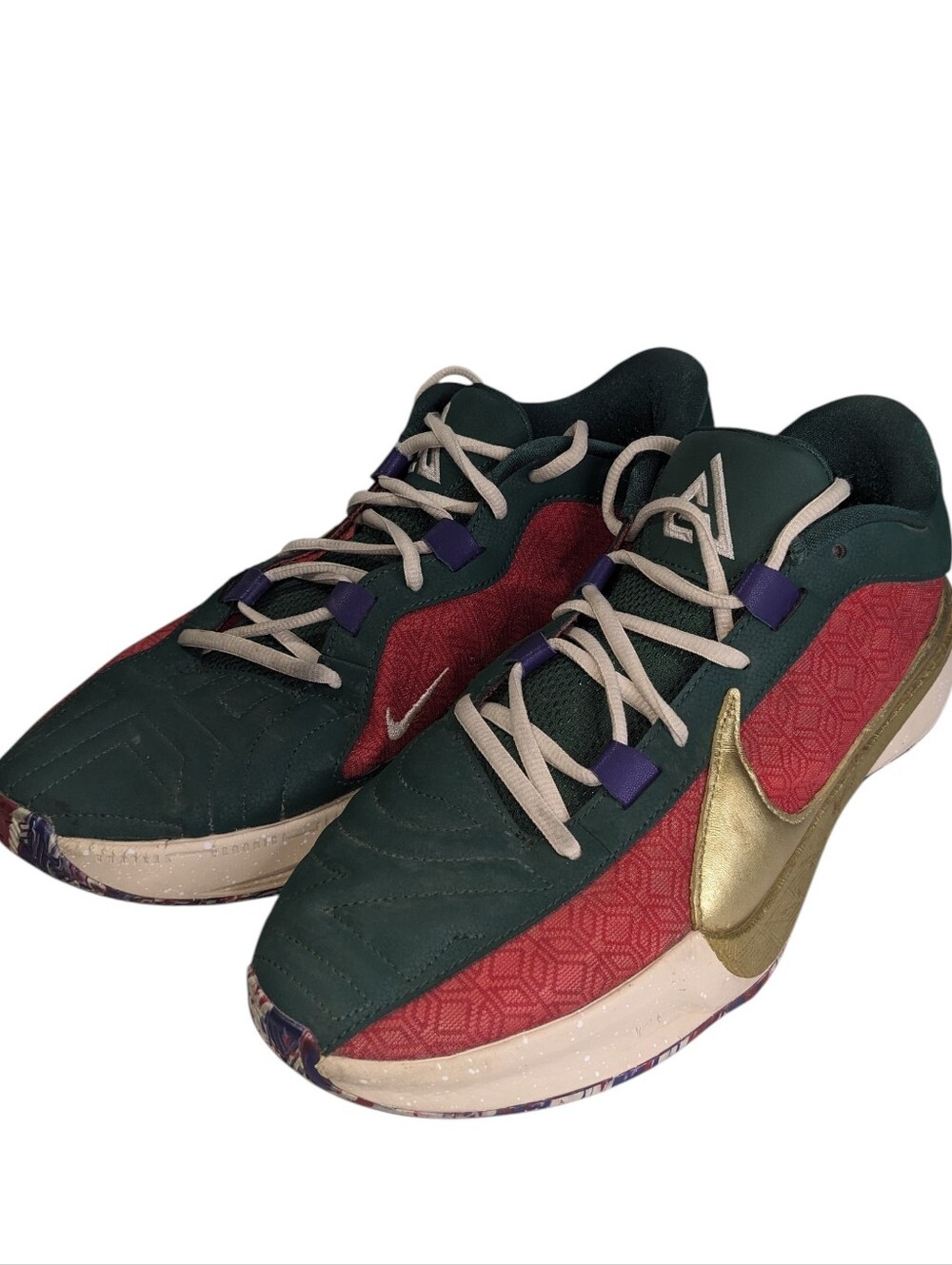 Nike Men’s DZ2944-600 Zoom Freak 5 Keep It A Buck Sneaker Green/Red/Gold Size 12
